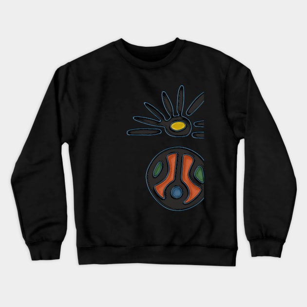 Taino Sun Symbol Crewneck Sweatshirt by SoLunAgua